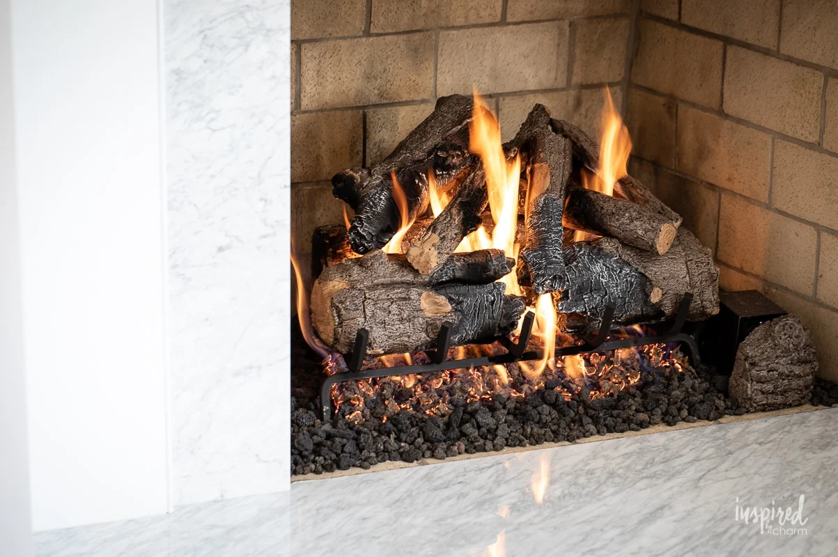 gas fireplace details
