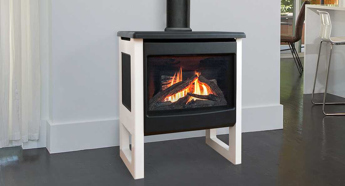 contemporary gas stove in living room